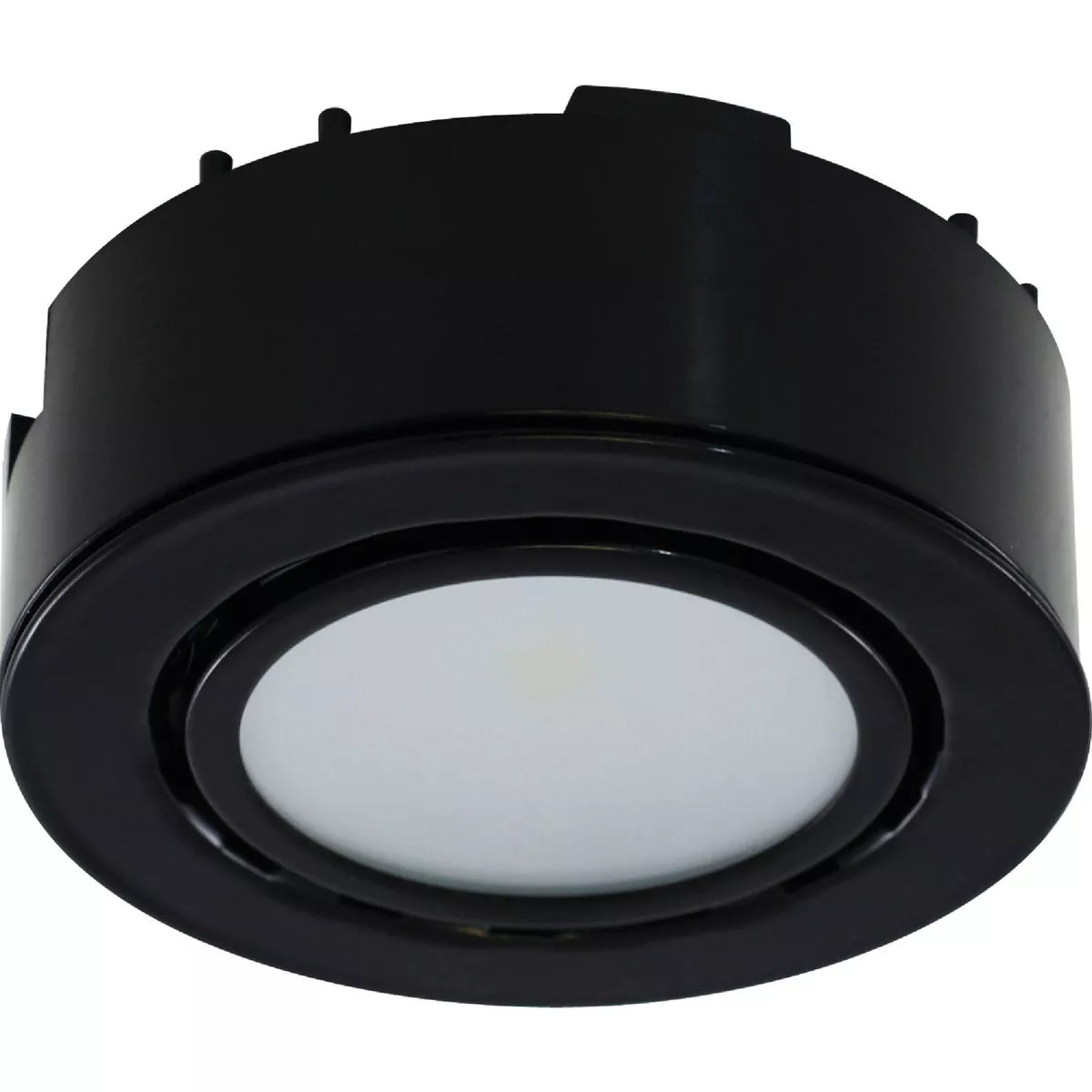 Liteline 2-13/16 In. X 1-1/16 In. Plug-In Black LED Under Cabinet Light Add-On Puck