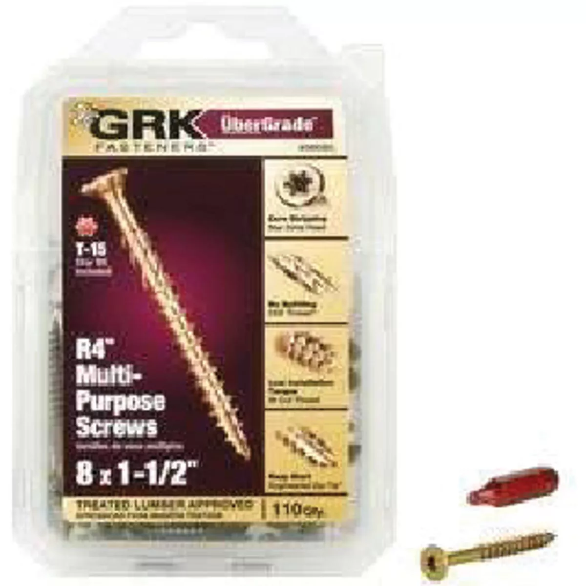 GRK Fasteners R4 9 x 1-1/2 Multi-Purpose Framing & Decking Screw Handy-Pak