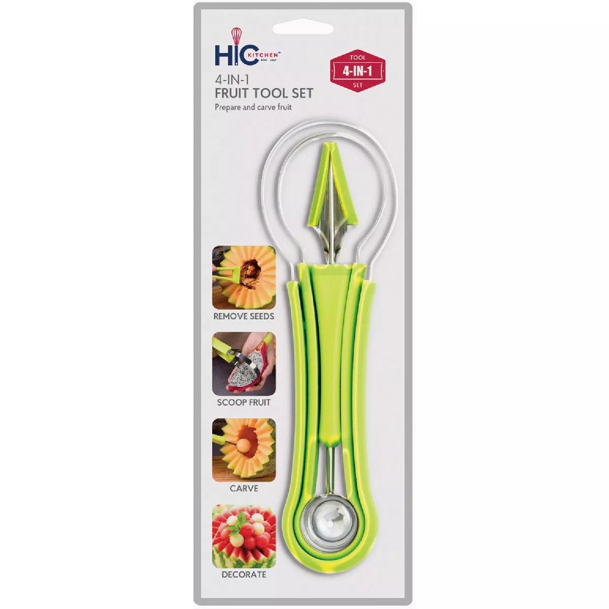 HIC Kitchen 4-in-1 Fruit Tool Set