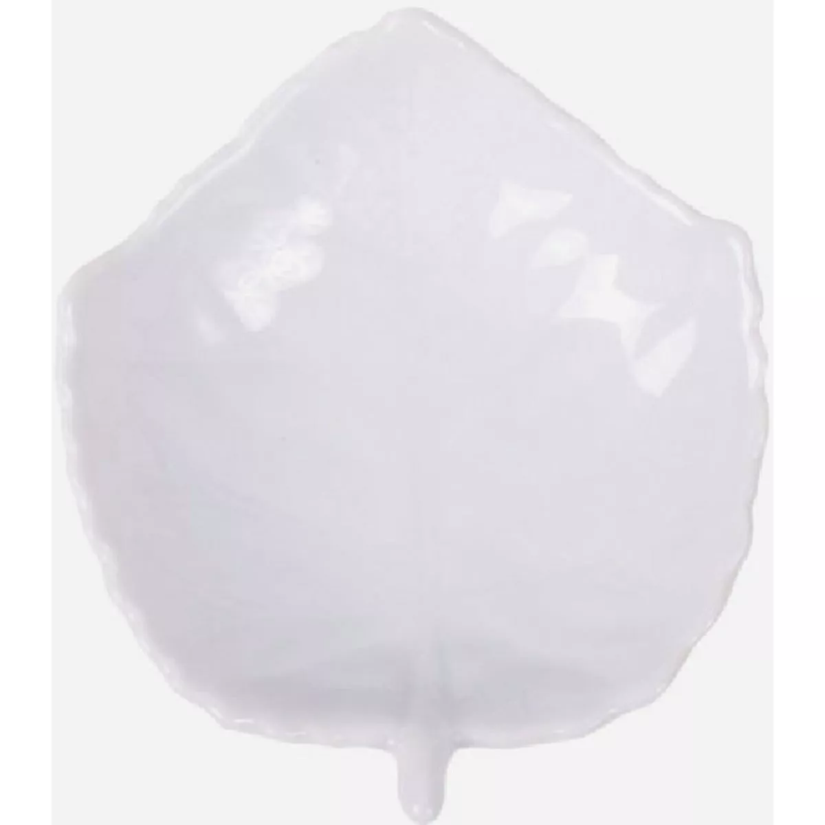 HIC Kitchen White Porcelain Leaf Tea Caddy Plate