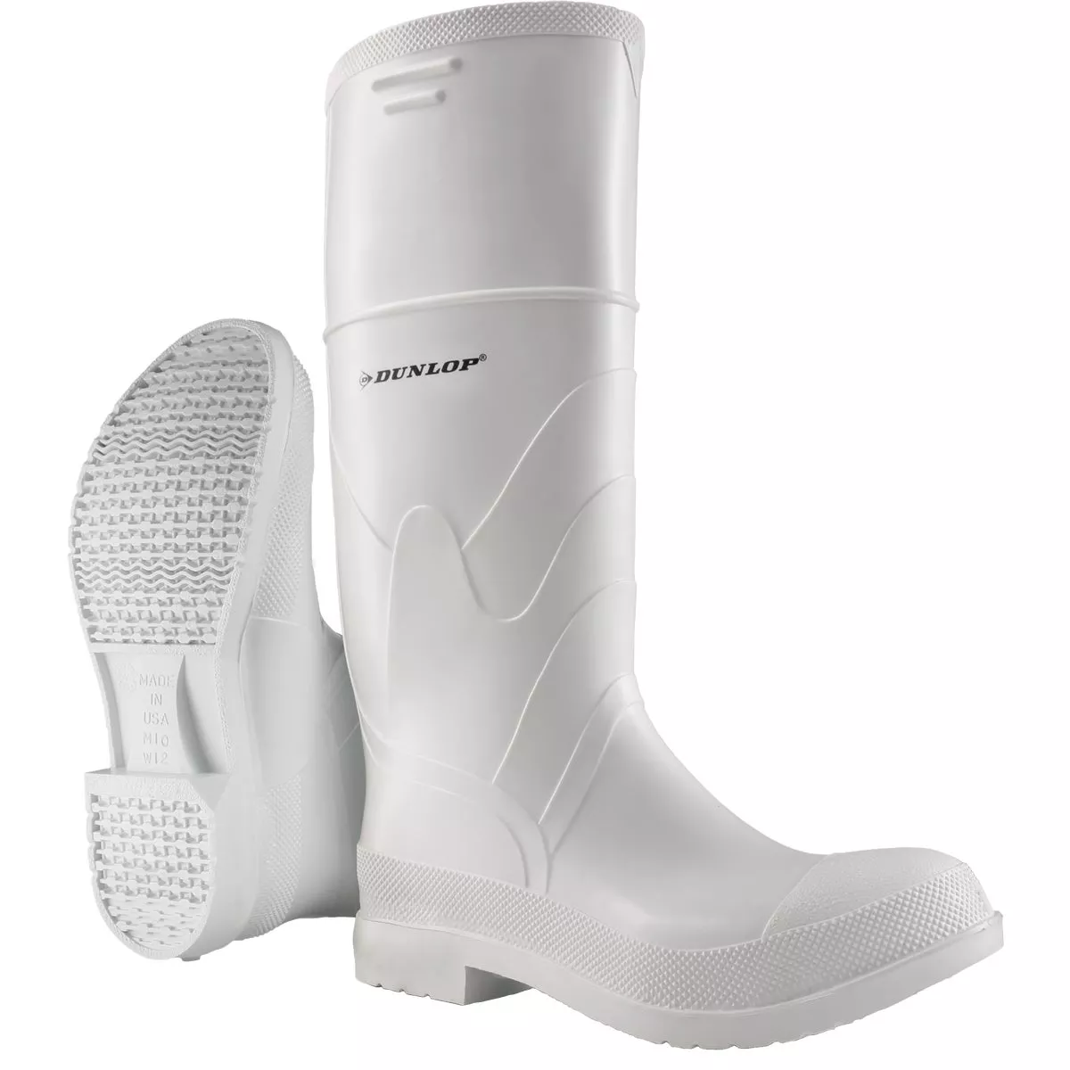 Dunlop Men's Size 10 White Plain Toe Safety Lock Boot