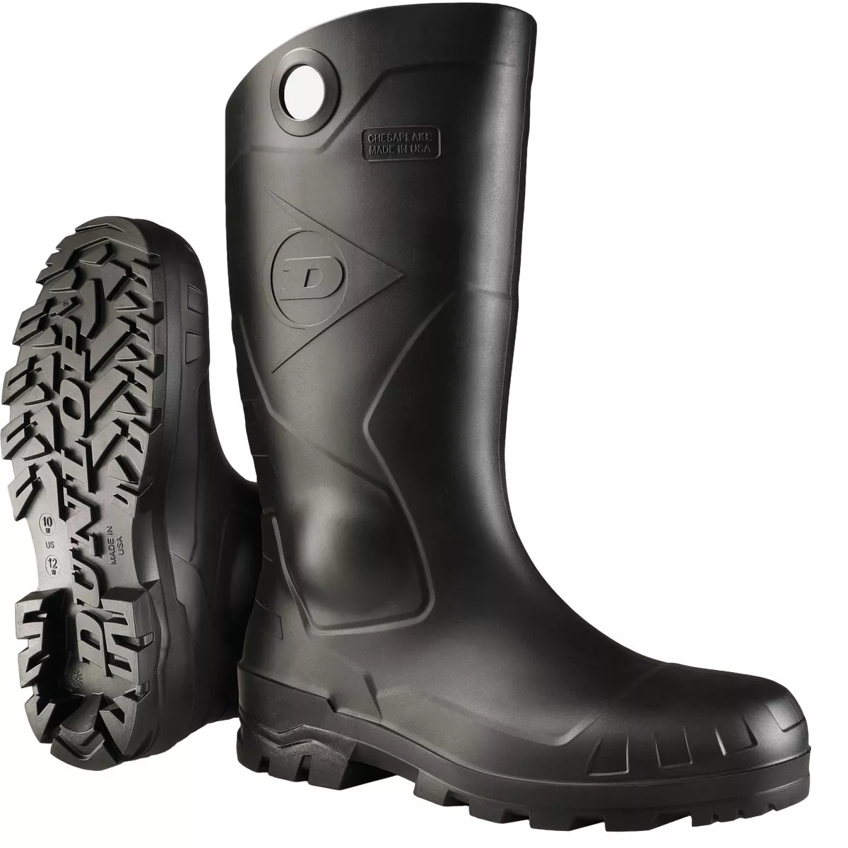 Dunlop Chesapeake Men's Size 12 Black Plain Toe Boot