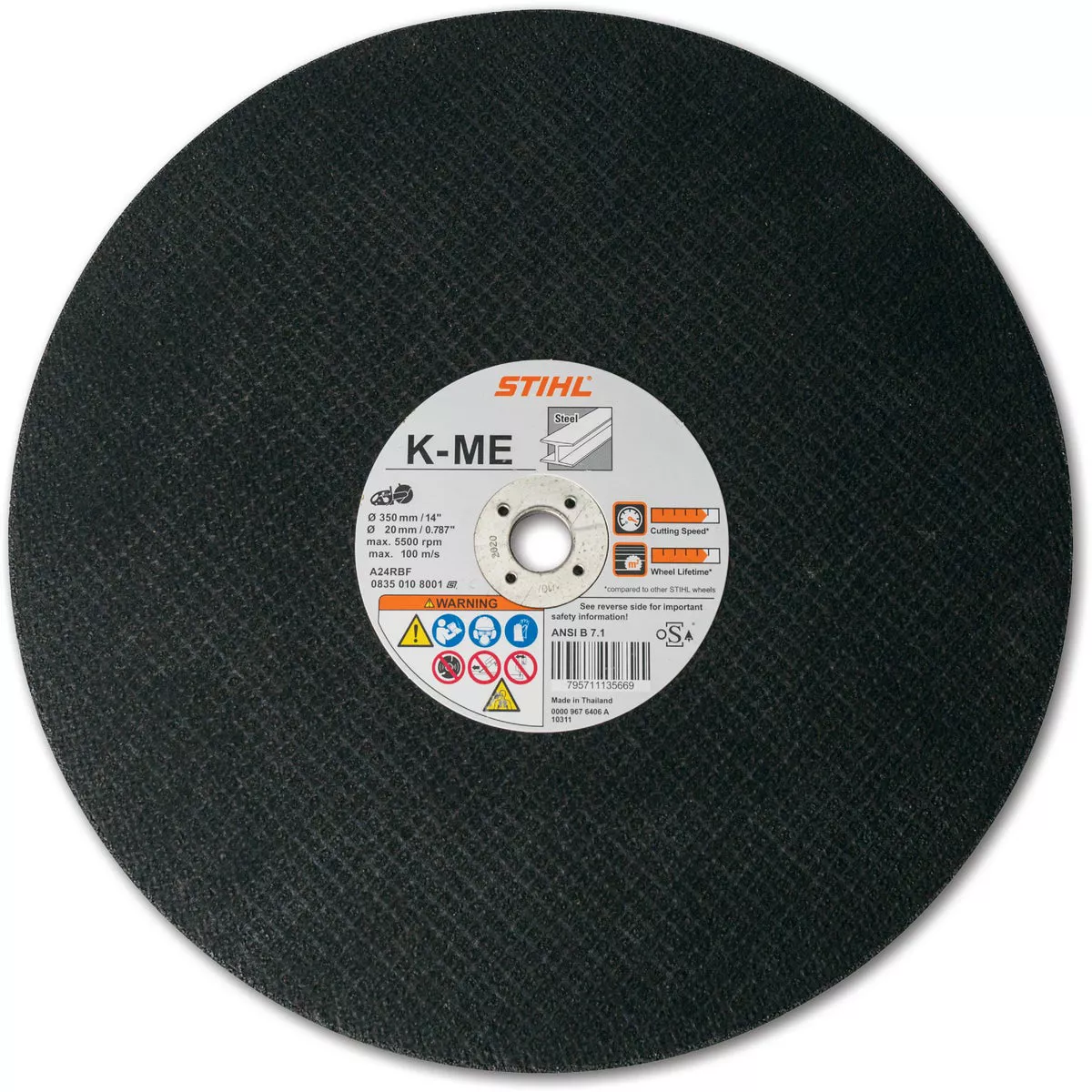 STIHL K-ME 14 In. Abrasive Wheel for General Purpose Metal, 20mm Arbor-
