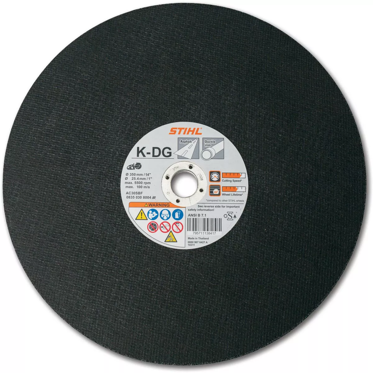 STIHL K-DG 16 In. Abrasive Wheel for Asphalt & Ductile Iron, 20mm Arbor