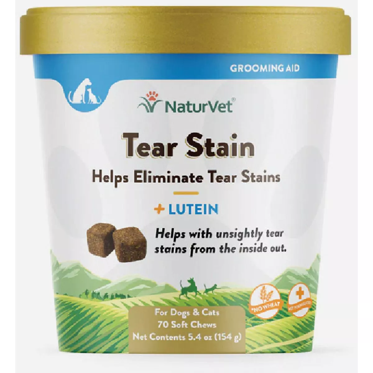 NaturVet Tear Stain Remover Plus Lutein Dog/Cat Supplement (70 Chews)