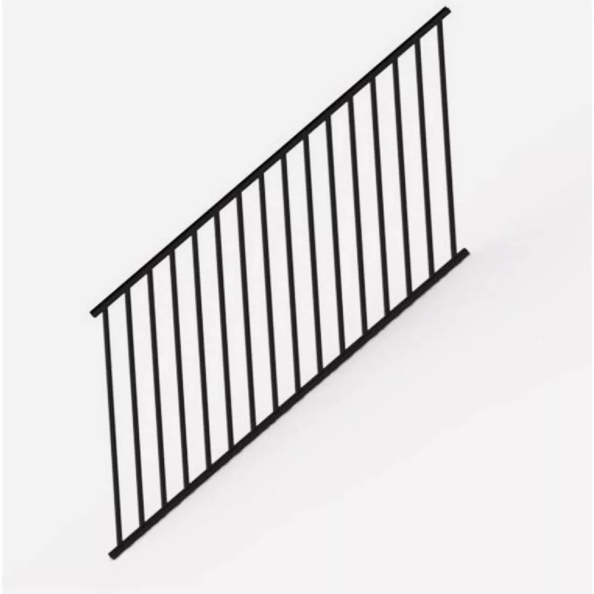 Avalon 8 Ft. x 36 In. Matte Black Stair Rail Panel with Square Balusters