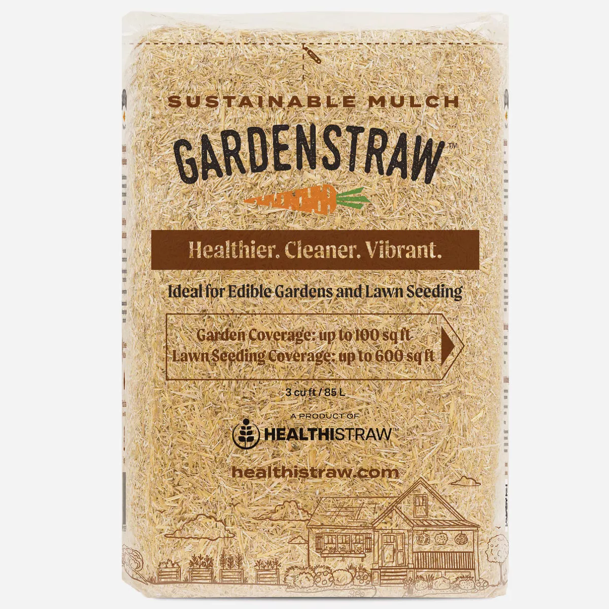 GardenStraw 3 Cu. Ft. Premium Wheat Straw Garden Mulch-