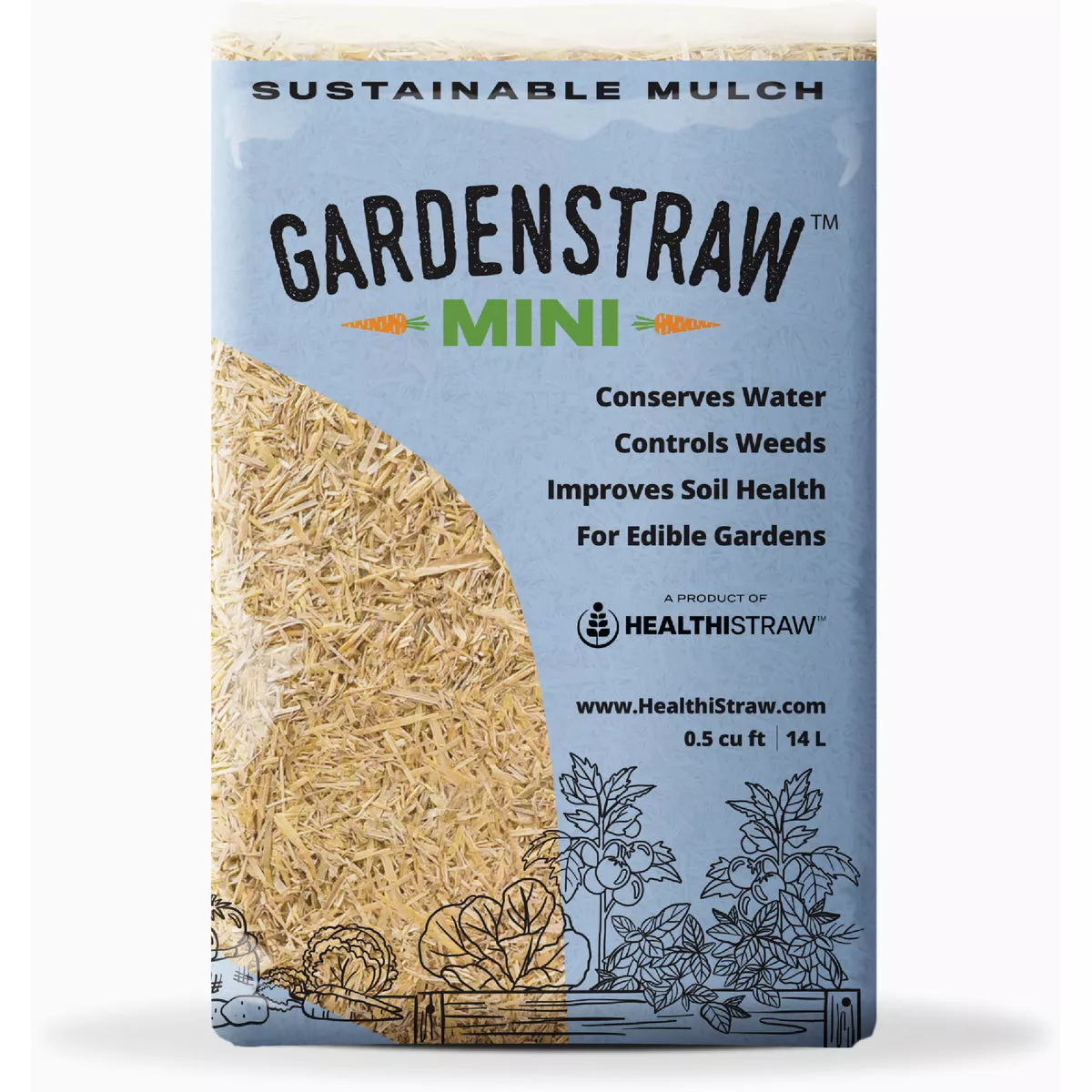 GardenStraw 0.5 Cu. Ft. Mini Premium Wheat Straw Garden Mulch