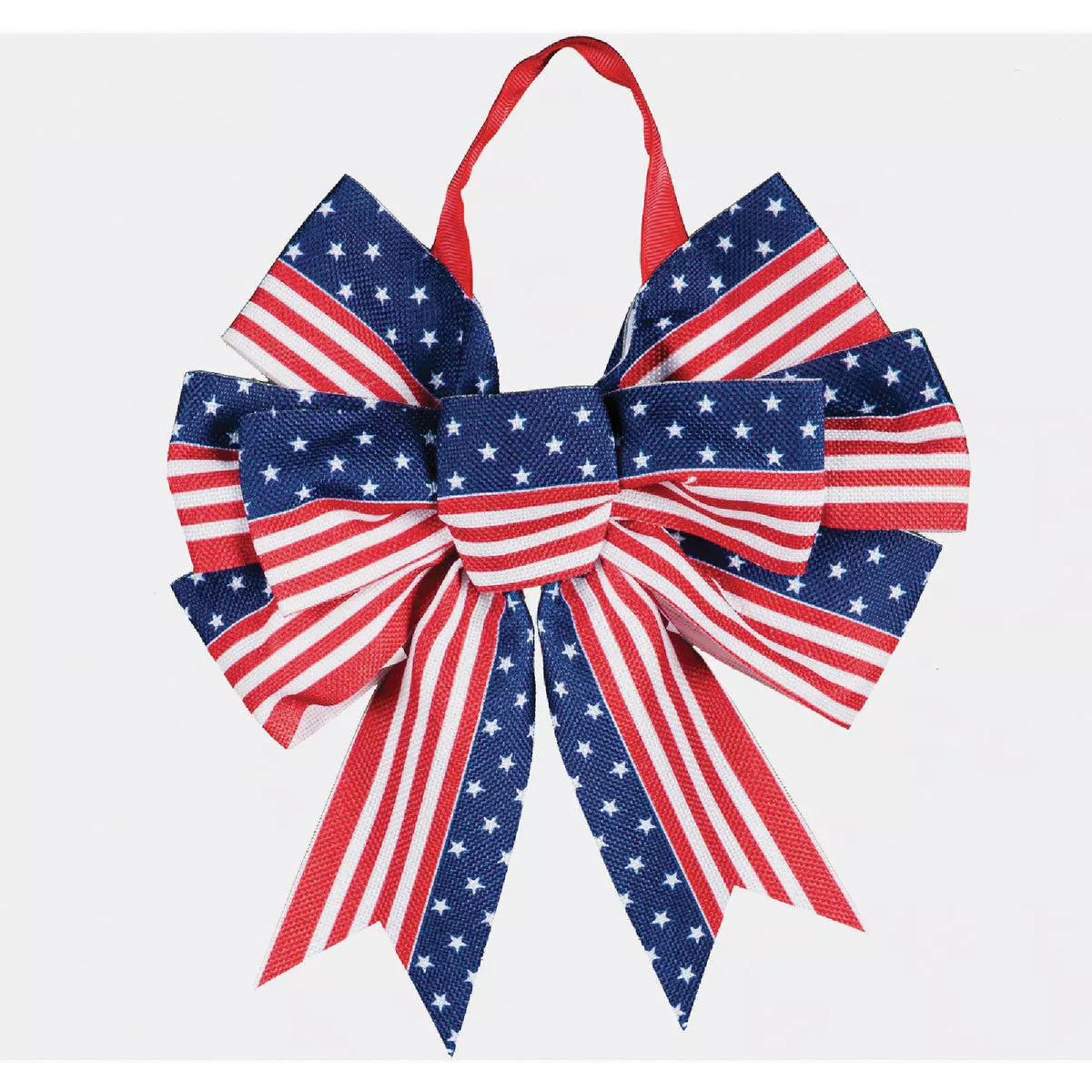 Evergreen Patriotic Door Tag Bow