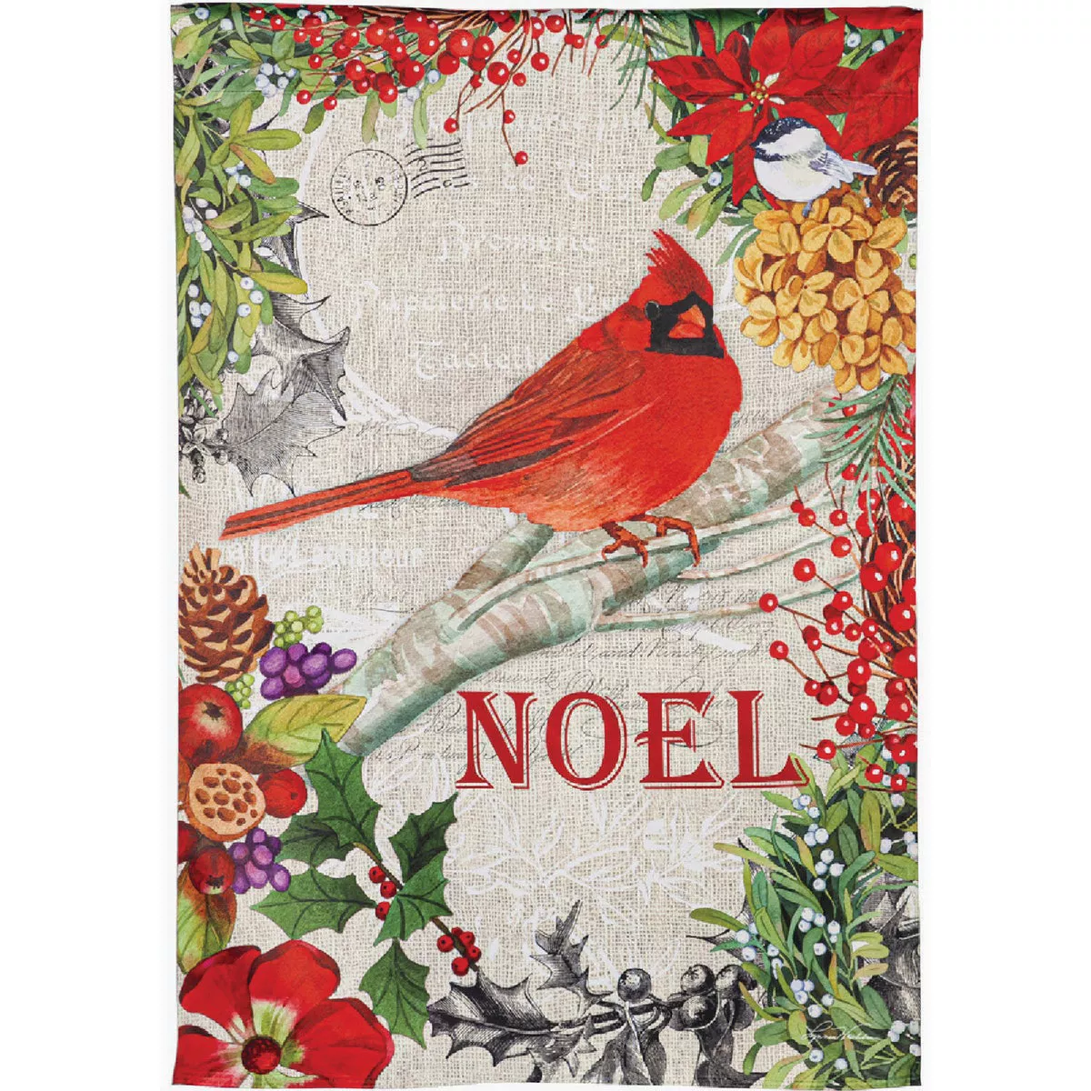 Evergreen Christmas Meadow House Suede Flag