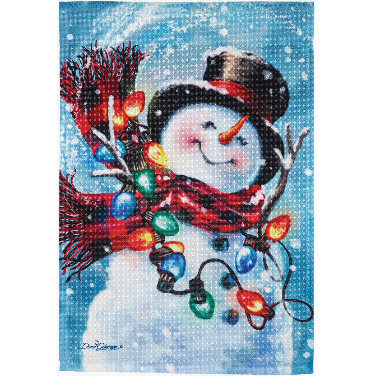 Evergreen Snowman Joy Garden Waffle Flag