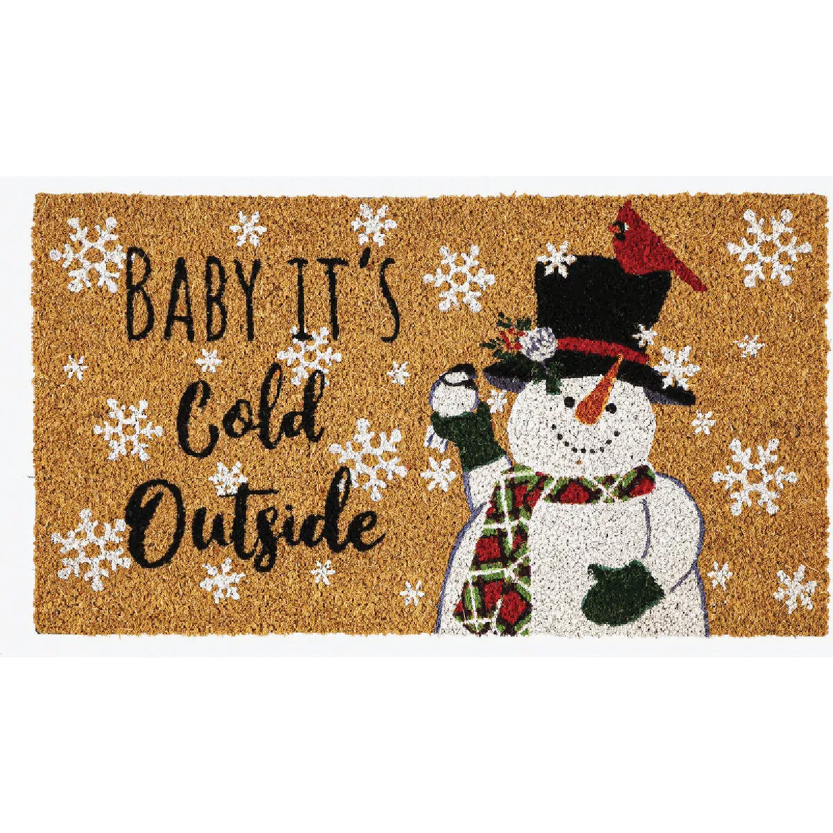 Evergreen Baby It's Cold Outside Snowman Coir Door Mat