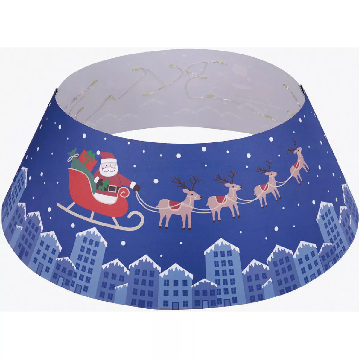 Evergreen 25 In. LED Santa's Sleigh Fabric Tree Collar