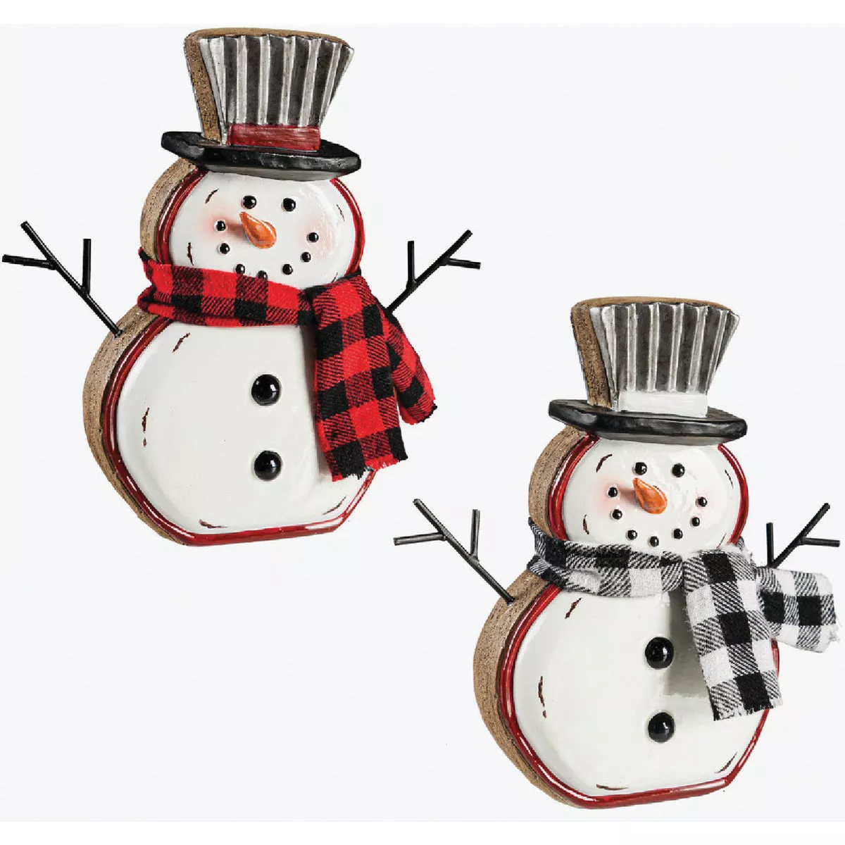 Evergreen Resin Snowman Table Decor Assortment (2-Pack)