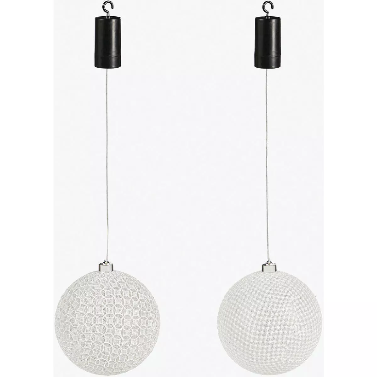 Evergreen 8 In. LED Glitter Laced Shatterproof Battery Operated Ornament (2-Pack)