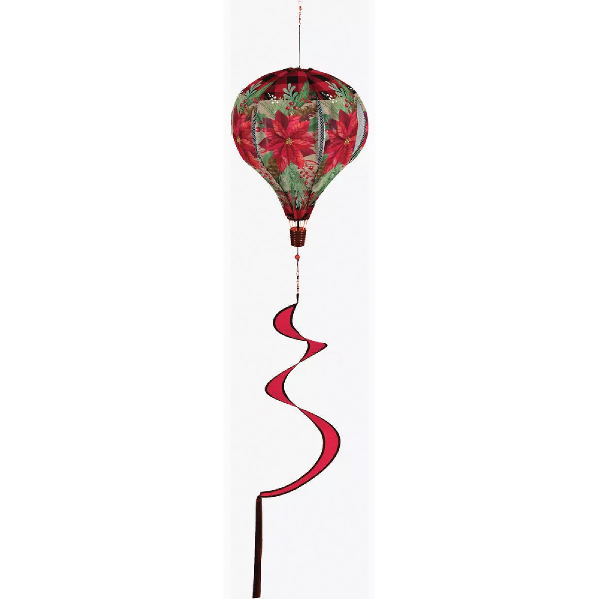 Evergreen Winter Poinsettia Burlap Balloon Spinner