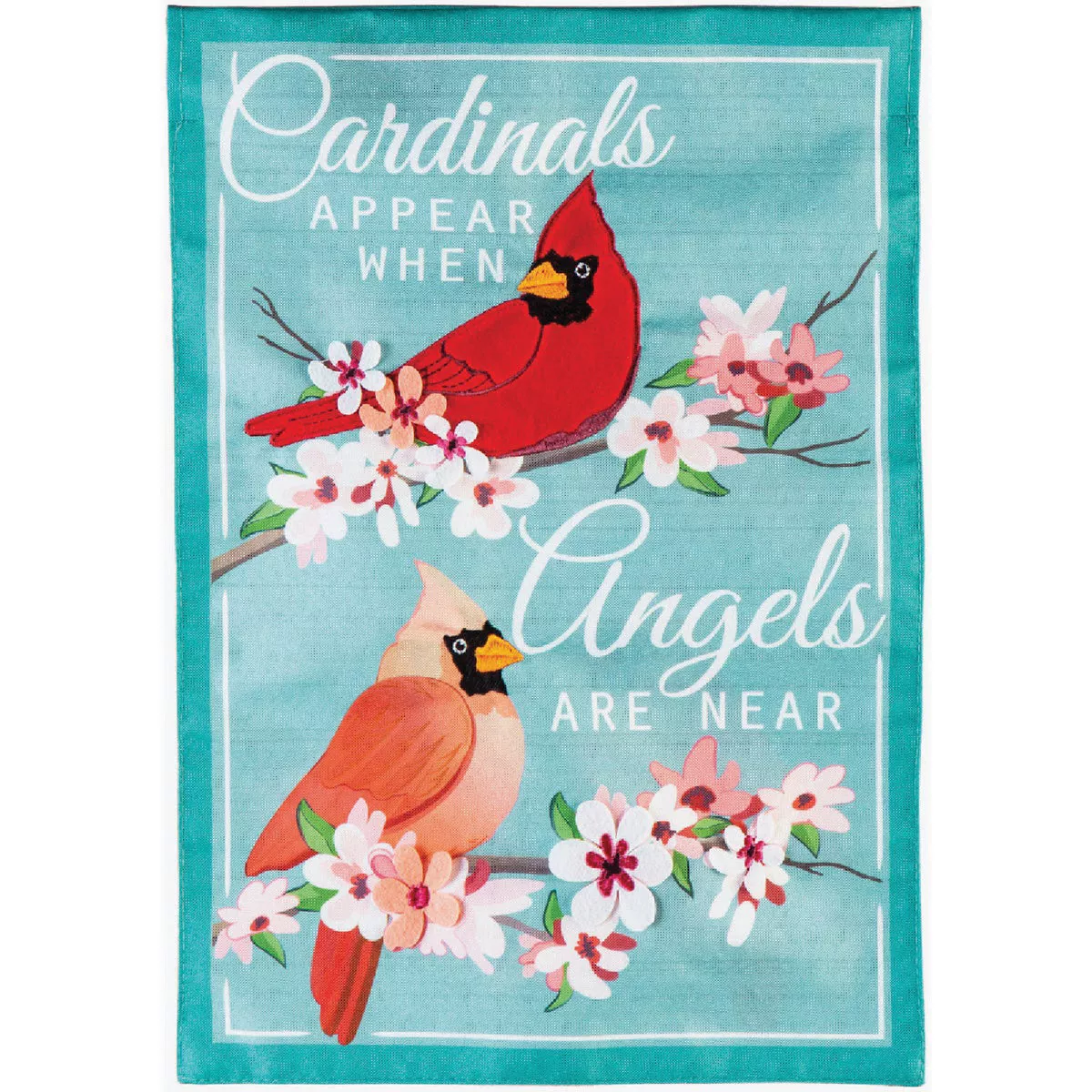 Evergreen Angels are Near Garden Linen Flag