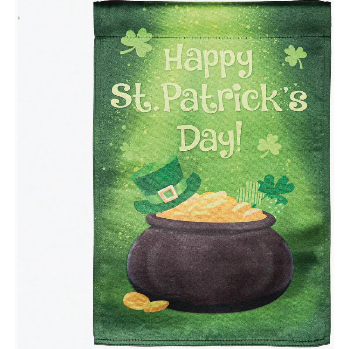 Evergreen Pot of Gold Garden Lustre Flag