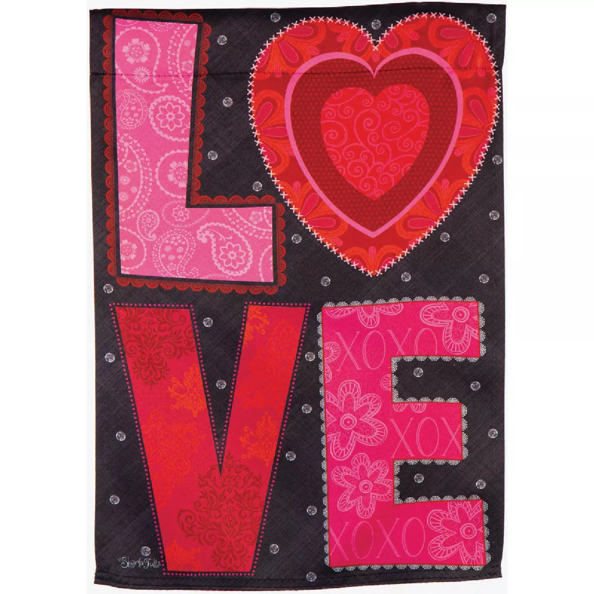 Evergreen Love Heart Garden Suede Flag