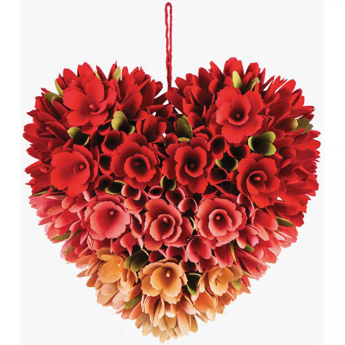 Evergreen 14 In. Woodchip Ombre Heart Hanging Decor
