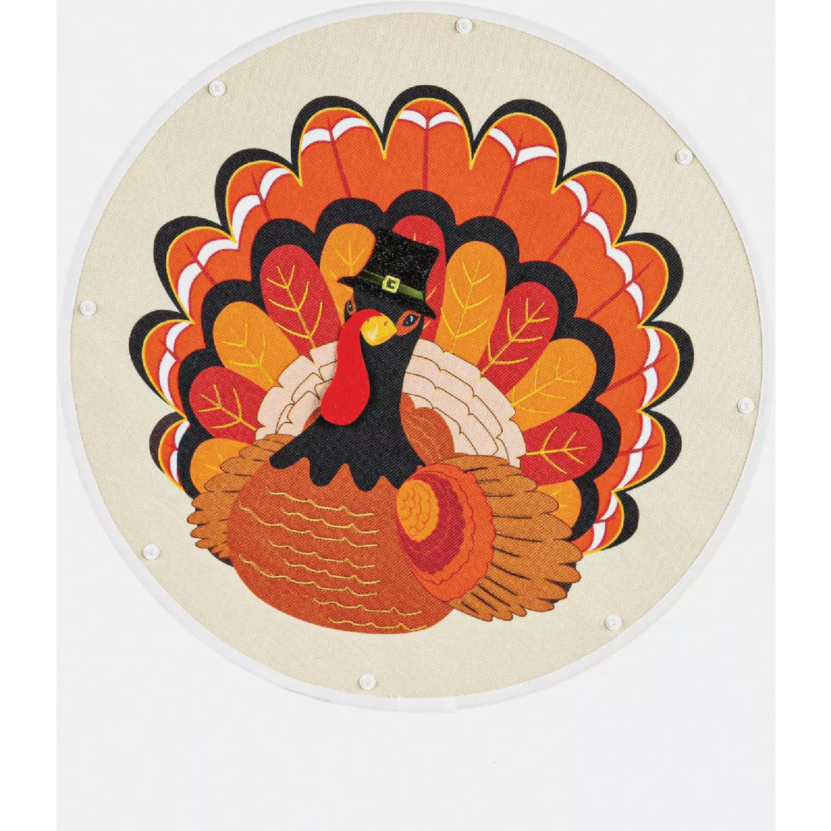 Evergreen Fall Turkey Sassafras Door Decor Insert