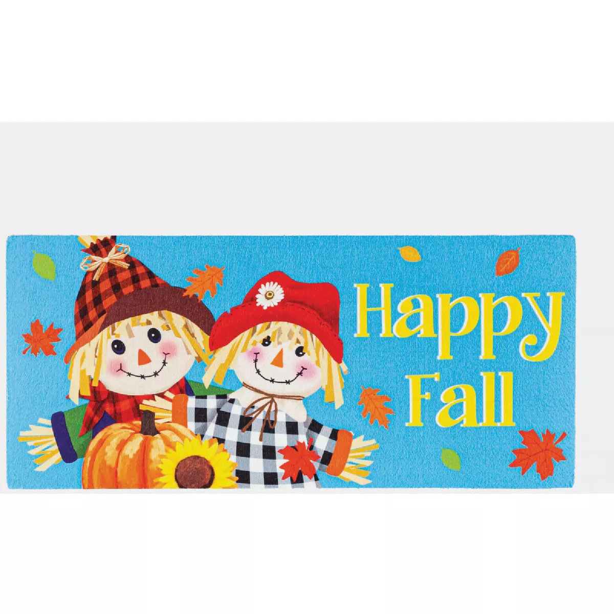Evergreen Happy Scarecrow Couple Sassafras Switch Mat