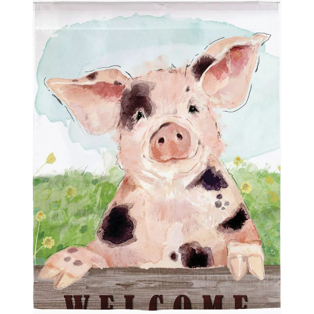 Evergreen Spotted Pig Garden Suede Flag