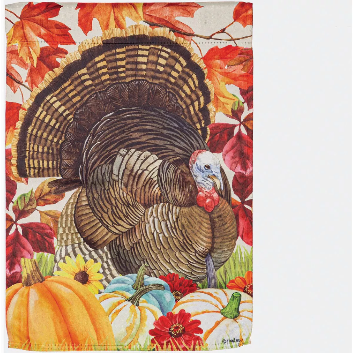Evergreen November Turkey Garden Suede Flag