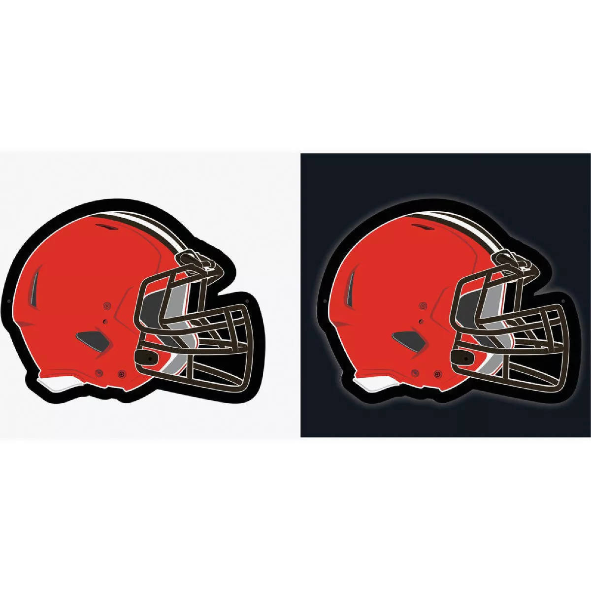 Evergreen 15 In. W x 3/8 In. H x 19-1/2 In. L Plastic LED Cleveland Browns Football Helmet Wall Decor