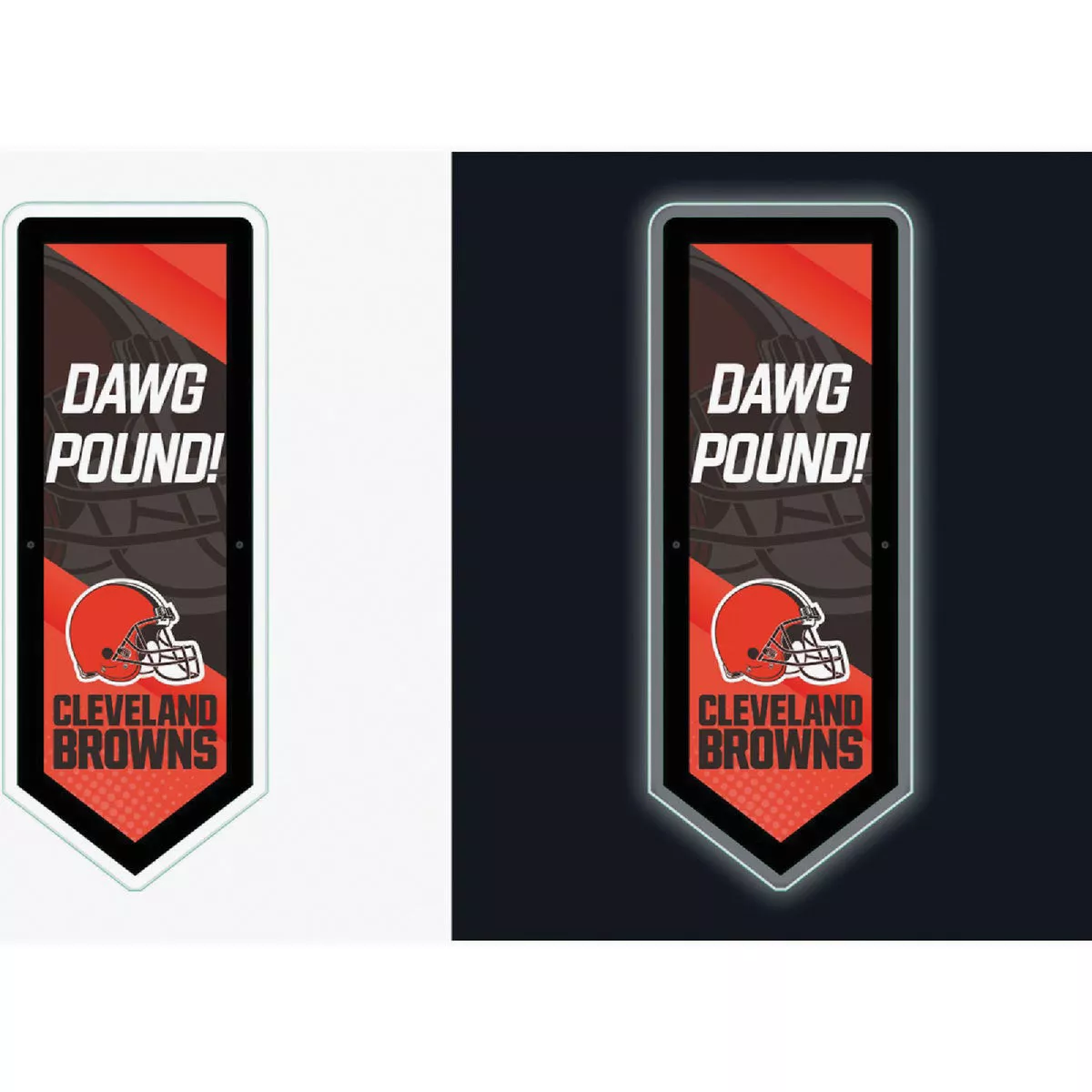 Evergreen 23 In. W x 3/8 In. H x 8-3/4 In. L Plastic LED Cleveland Browns Pennant Wall Decor