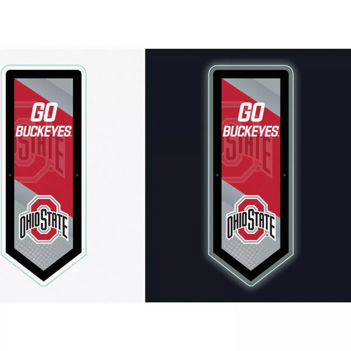 Evergreen 23 In. W x 3/8 In. H x 9 In. L Plastic LED Ohio State University Pennant Wall Decor