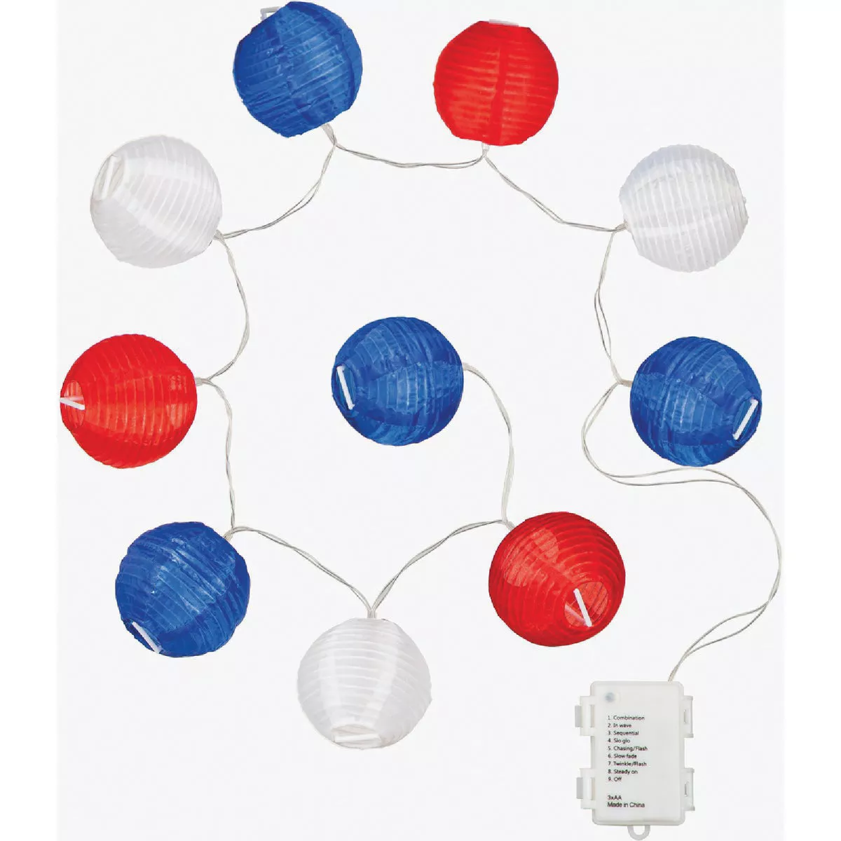 Evergreen 6-1/2 Ft. Patriotic Patio String Lights