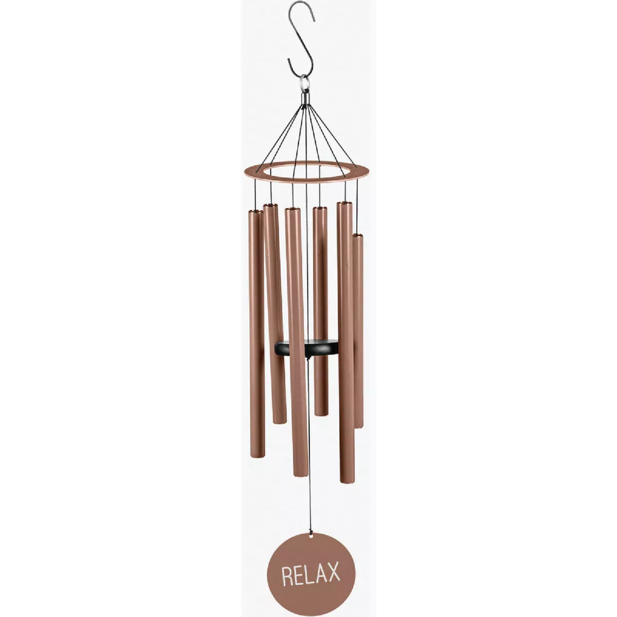 Evergreen 36 In. Brown Laser Etched Painted Wood Hand Tuned Scale "E" Relax Wind Chime