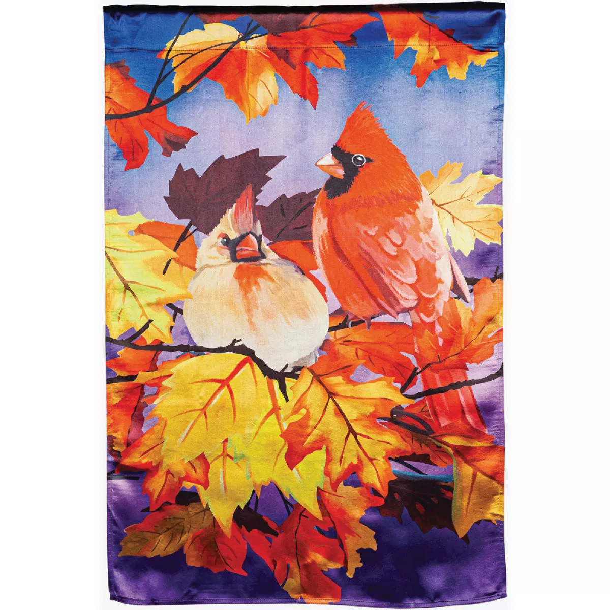 Evergreen 43 In. H x 29 In. L Textile Cardinal Friends House Lustre Garden Flag