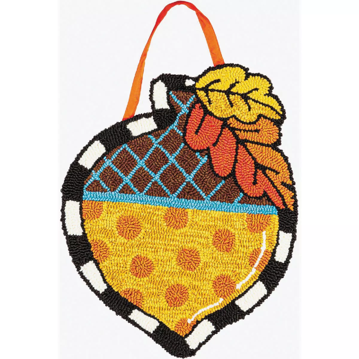 Evergreen 20 In. H x 16 In. L Textile Happy Fall Acorn Hooked Door Decor
