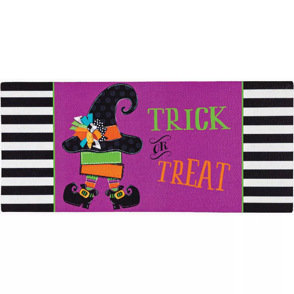 Evergreen Trick or Treat itch Sassafras Sitch 1/4 In. x 10 In. Hx 22 In. L Plastic/Textile Door Mat