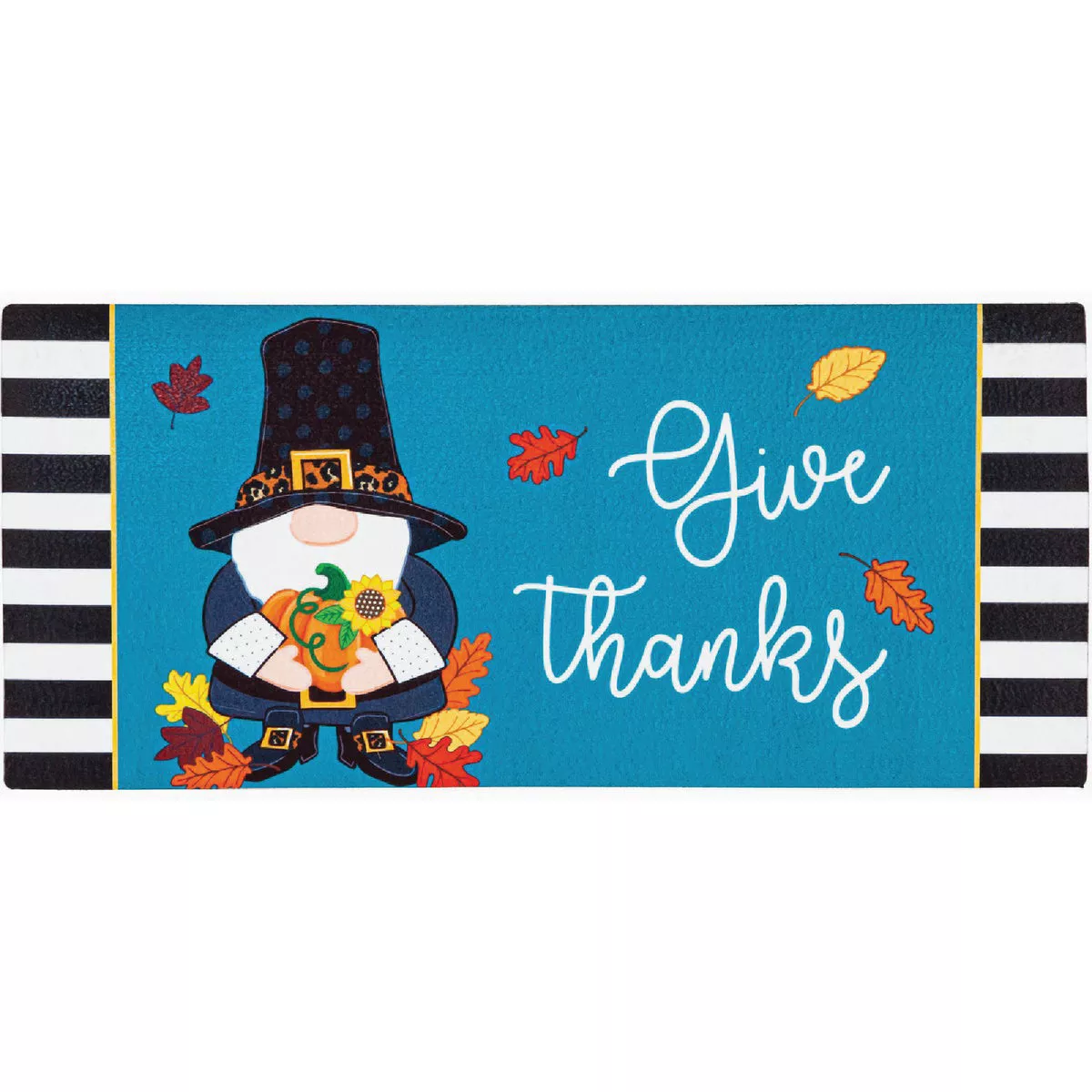 Evergreen Pilgrim Gnome Sassafras Sitch 1/4 In. x 10 In. Hx 22 In. L Plastic/Textile Door Mat