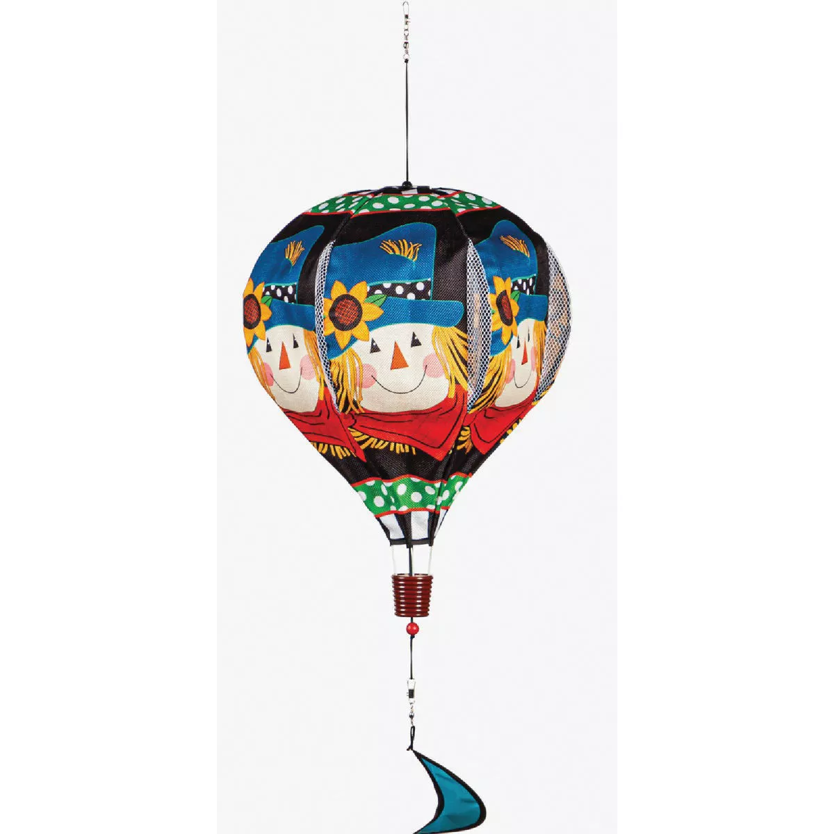 Evergreen 15 In W x 55 In H x 15 In L Textile Scarecrow Friend Burlap Balloon Spinner
