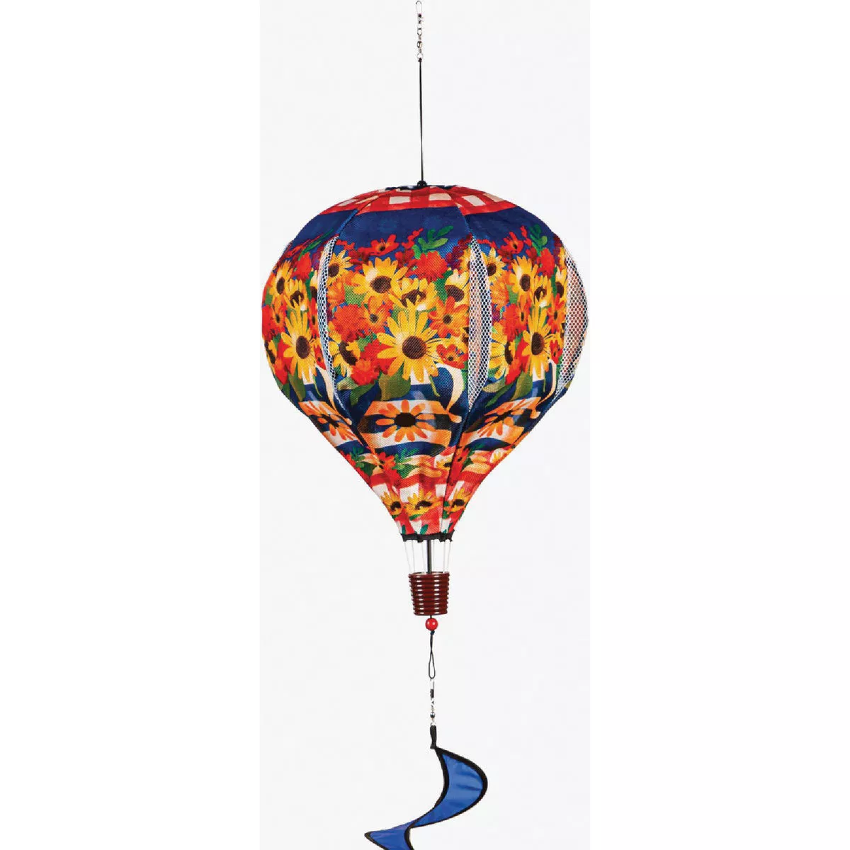 Evergreen 15 In W x 55 In H x 15 In L Textile Blessed Floral Arrangement Burlap Balloon Spinner