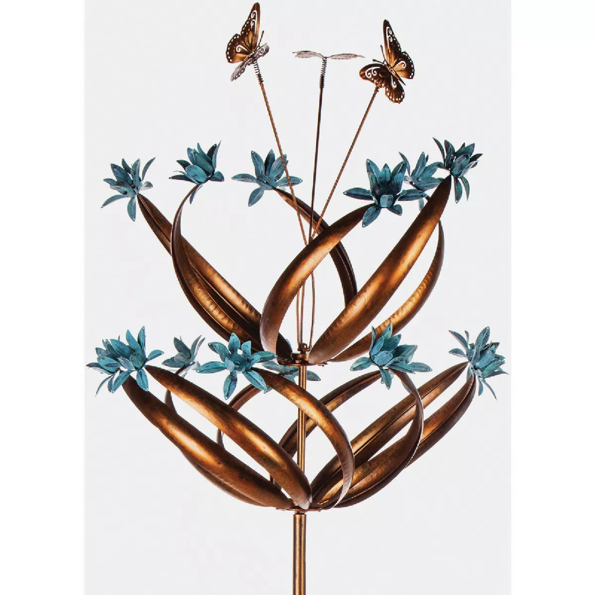 Evergreen 84 In. H Wind Spinner, Butterfly Swirls and Flower Motions
