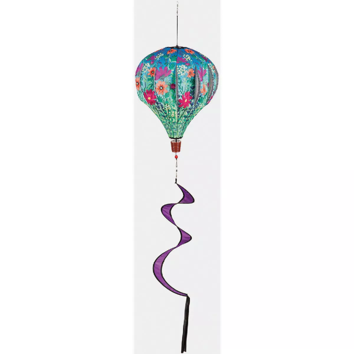 Evergreen Wild Flowers Welcome Burlap Balloon Spinner