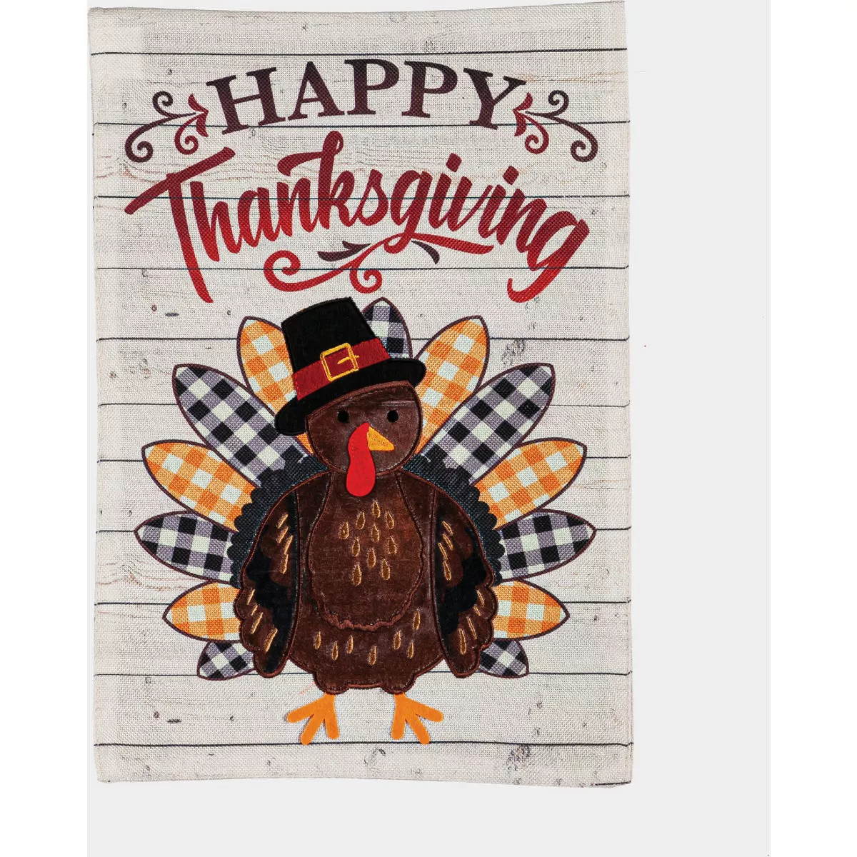 Evergreen Pilgrim Turkey Garden Burlap Flag