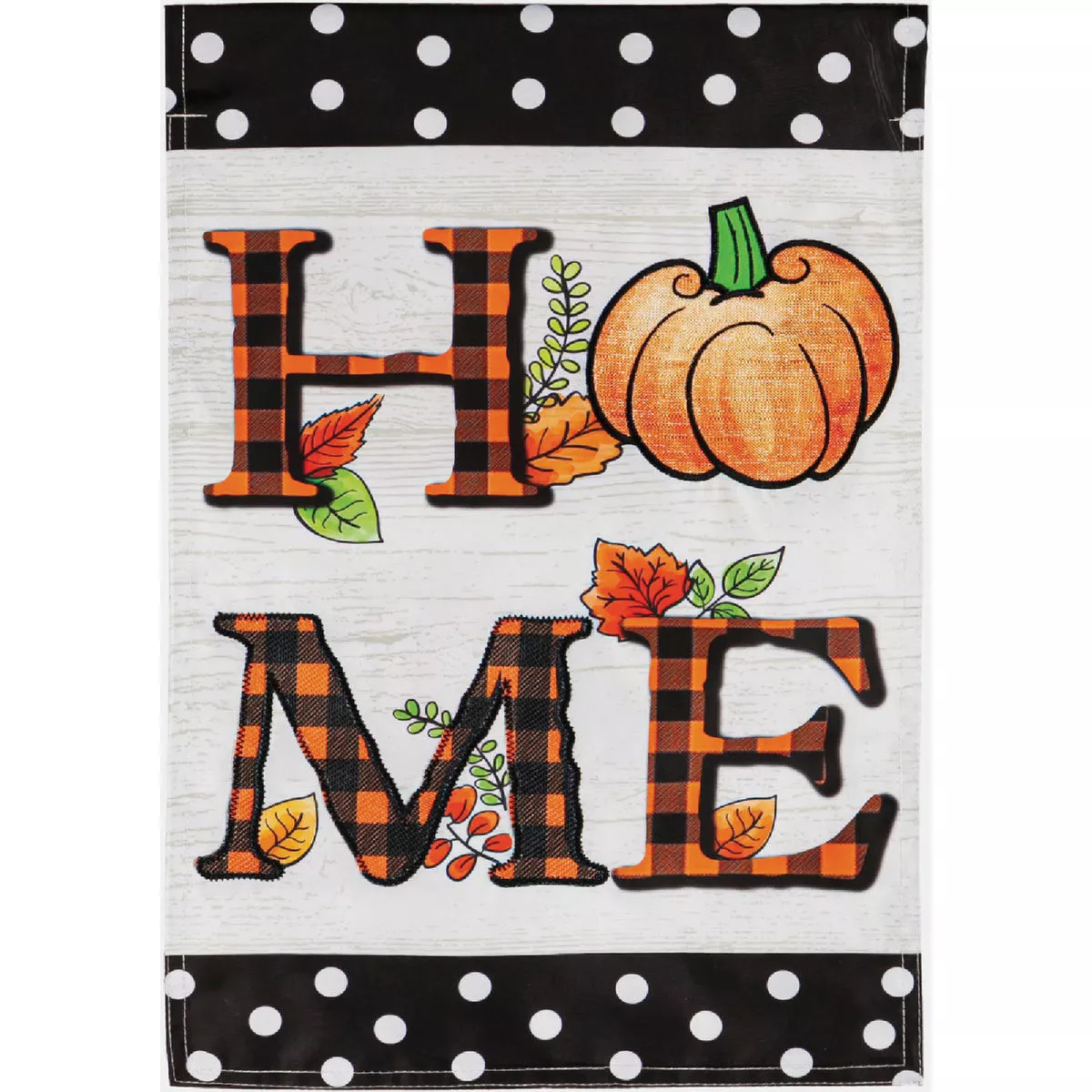 Evergreen Pumpkin Home Garden Applique Flag