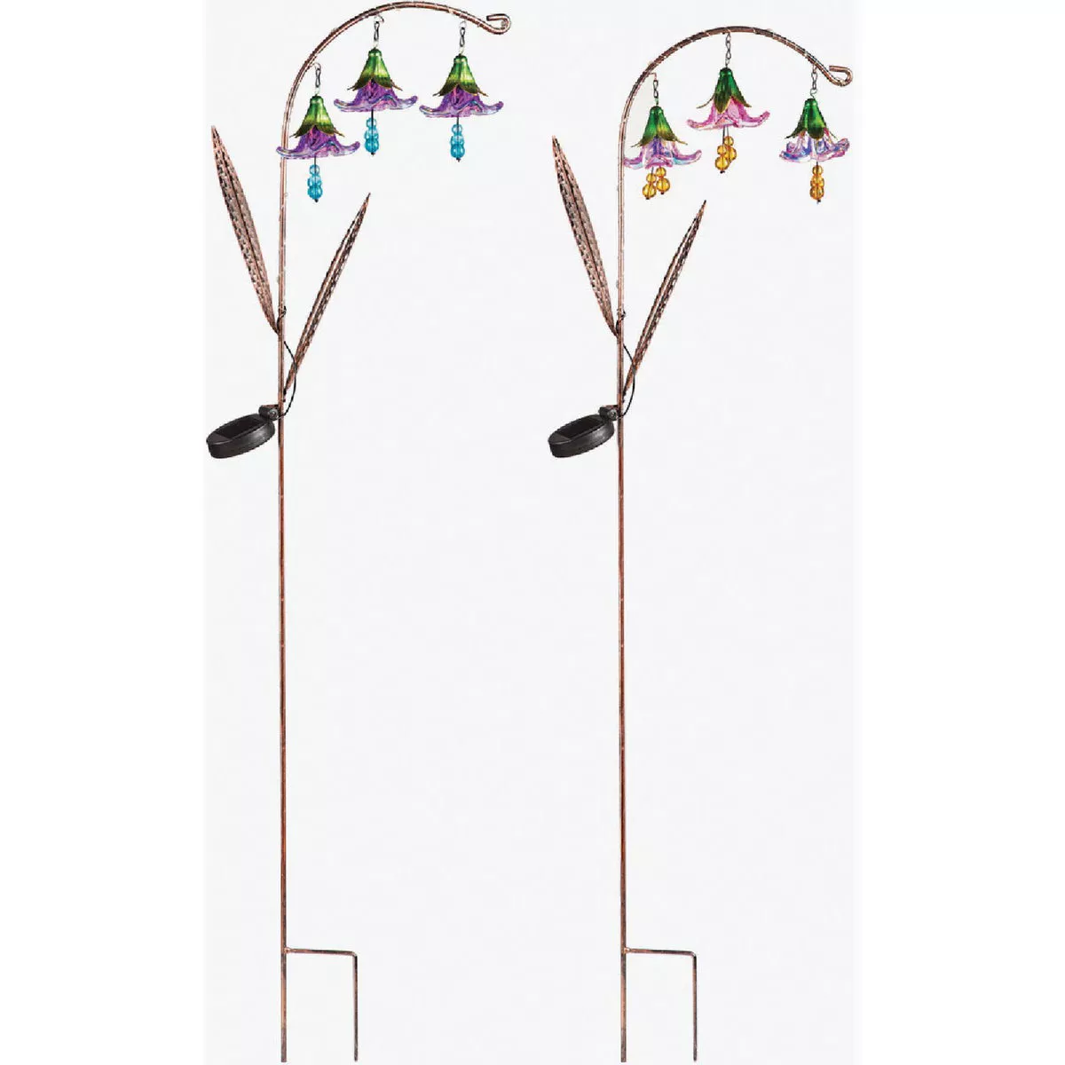 Evergreen 3-1/2 In. W x 42 In. H x 13 In. L Twinkling Light Flowers Solar Garden Stake