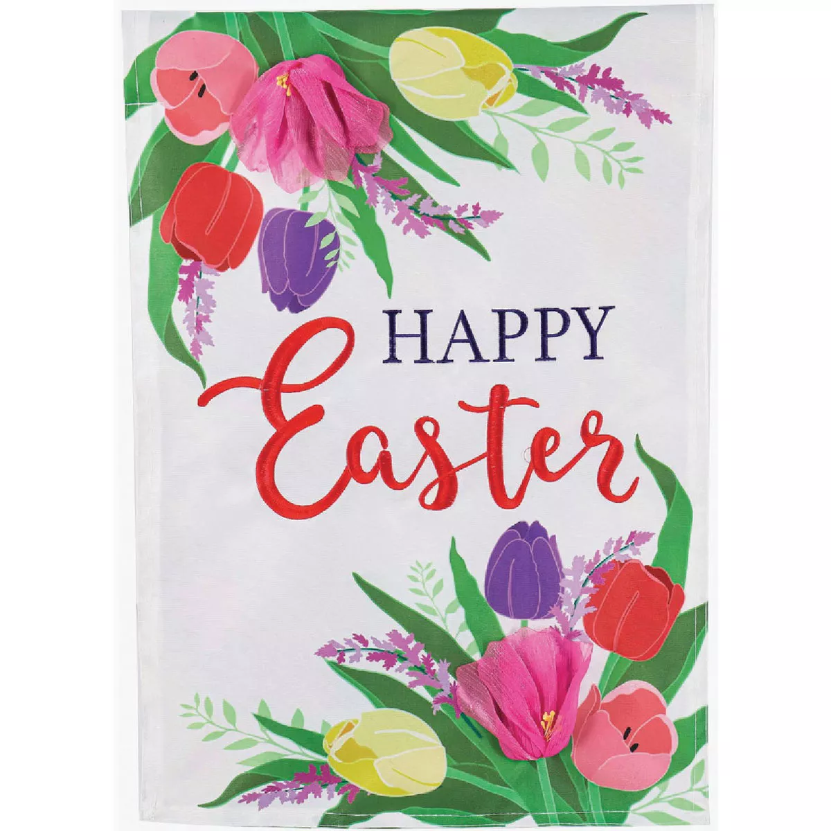 Evergreen Easter Floral Garden Applique Flag