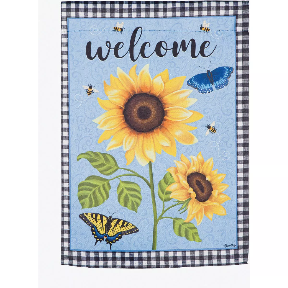 Evergreen Sunny Sunflower Garden Suede Flag