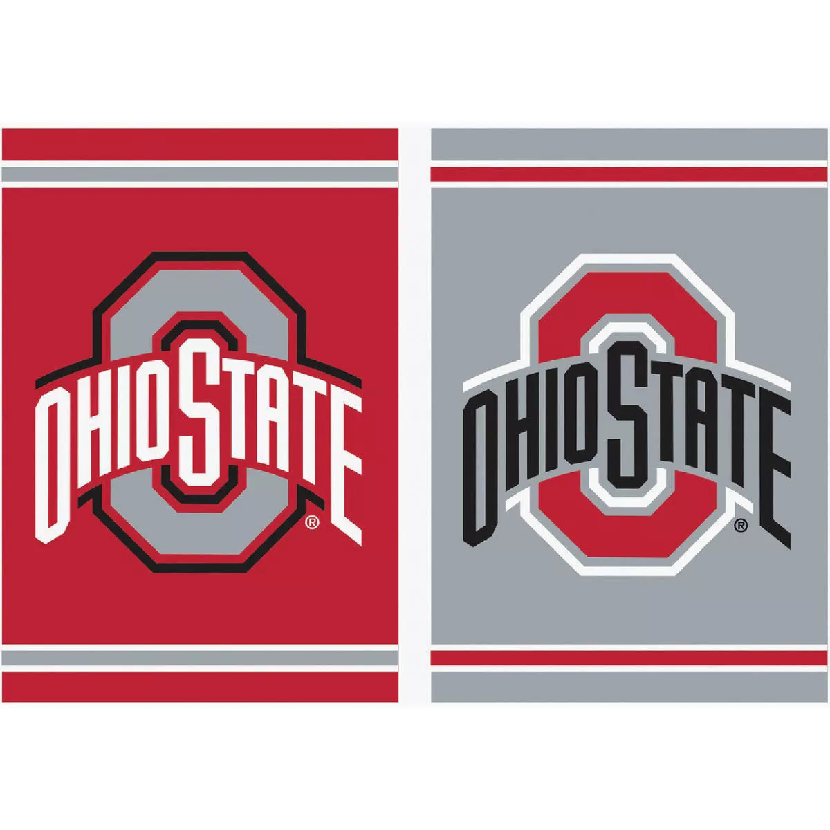 Evergreen 18 In. H x 12-1/2 In. L Textile Embossed Suede Ohio State University Garden Flag
