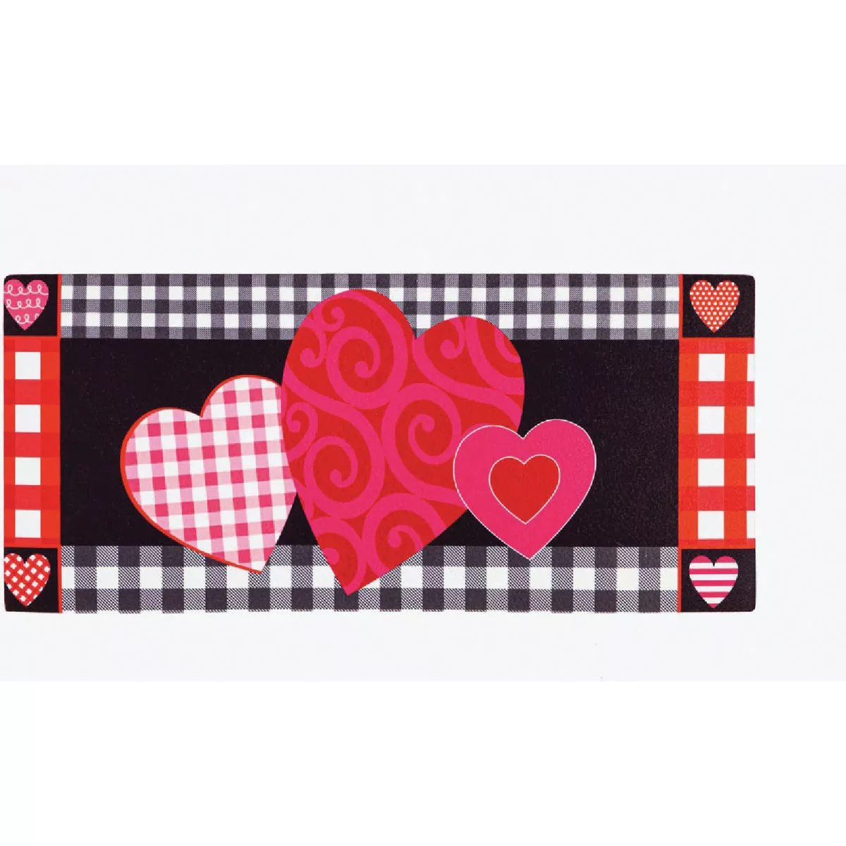 Evergreen Valentine's Heart Patterned Border Sassafras Switch Mat