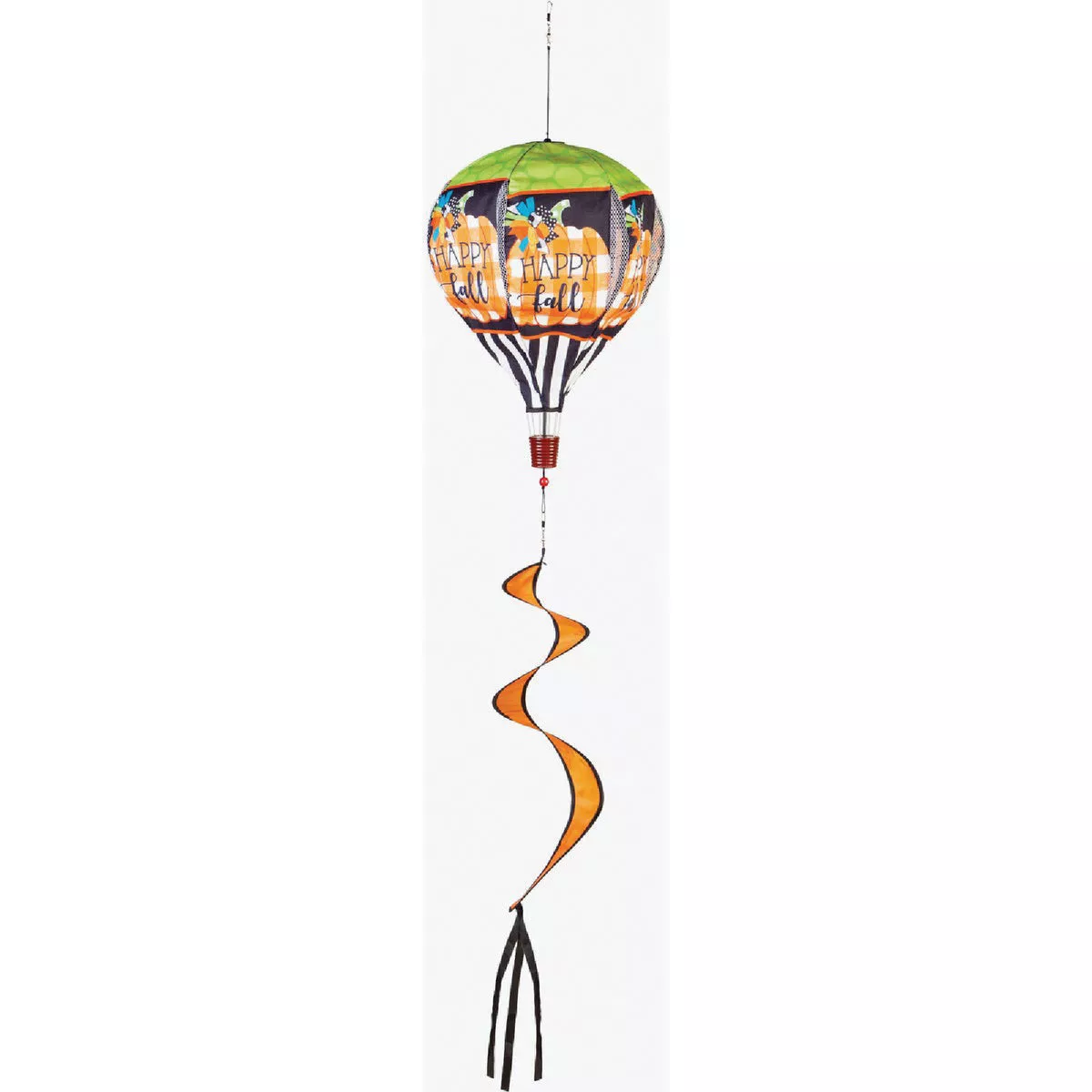 Evergreen Happy Fall Pumpkin Burlap Balloon Spinner