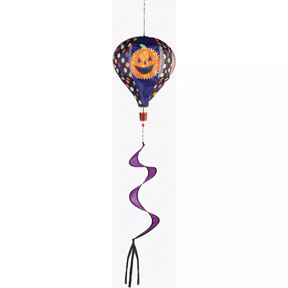 Evergreen Patterned Jack-O-Lantern Burlap Balloon Spinner